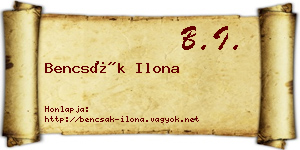Bencsák Ilona névjegykártya